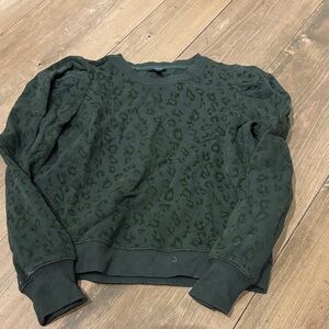 Buffalo David Bitton Green Leopard Jacquard Crewneck